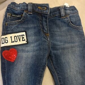 Dolce & Gabbana Kids Denim with Red Heart Accent